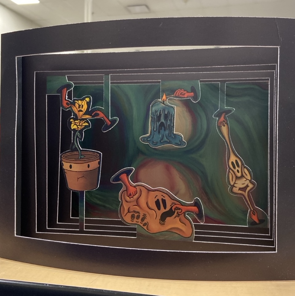 Front view of tunnel book