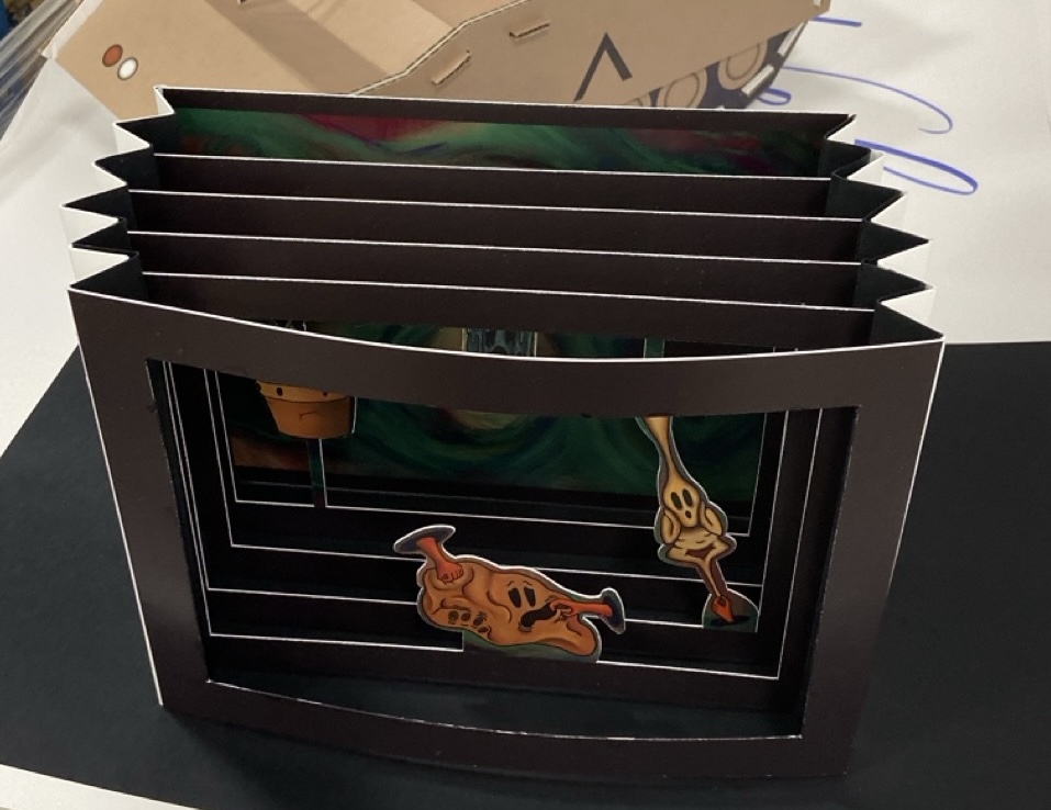 Close-up of tunnel book details